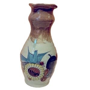 Hand Crafted Mexican South Western Pottery Pouring Vase 10” Tall x 16” Round